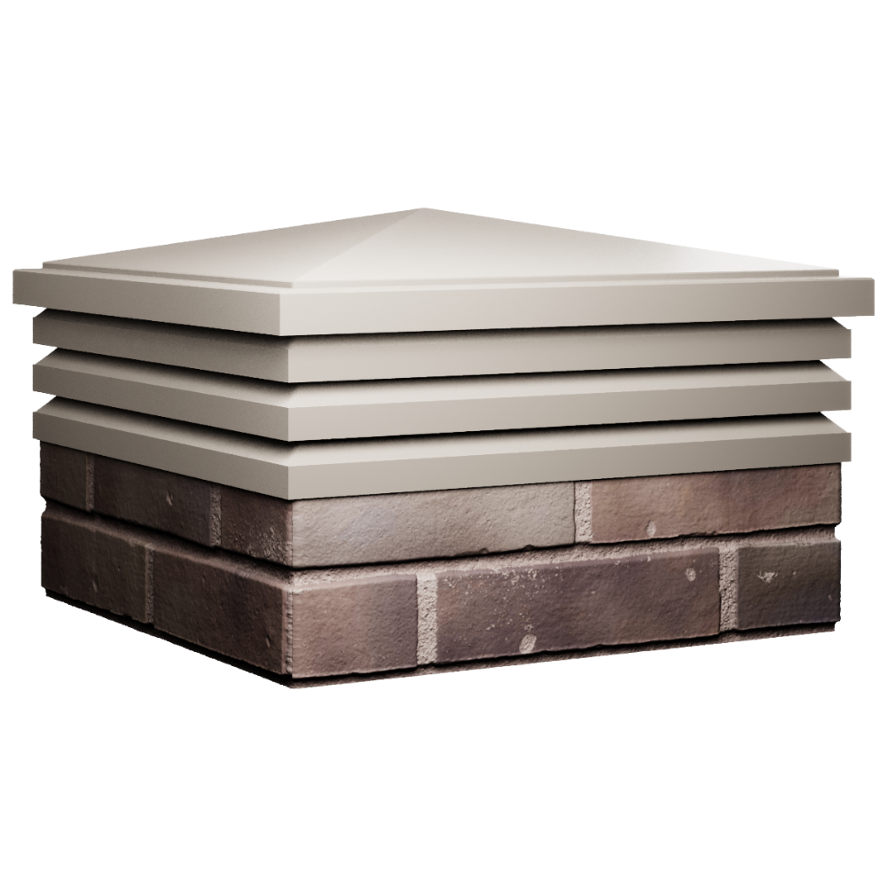 Колпак Zking Бона ХайТек Бежевый на столб 2х2 кирпича (513х513мм) в Кириши фото