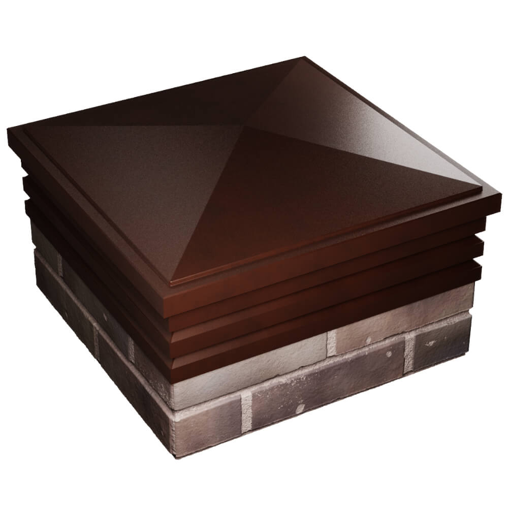 Колпак Zking Бона ХайТек Коричневый на столб 2х2 кирпича (513х513мм) в Кириши фото