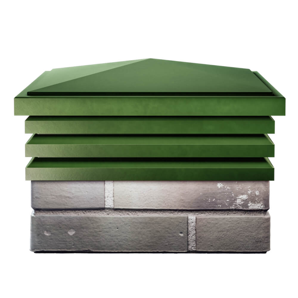 Колпак Zking Бона ХайТек Зеленый на столб 1.5х1.5 кирпича (385х385мм) Кириши фото