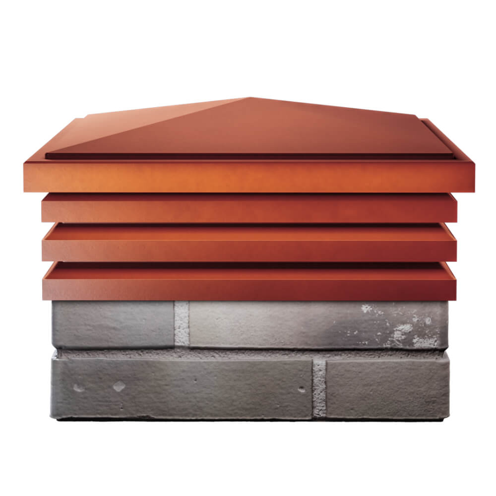 Колпак Zking Бона ХайТек Красный на столб 1.5х1.5 кирпича (385х385мм) Кириши фото