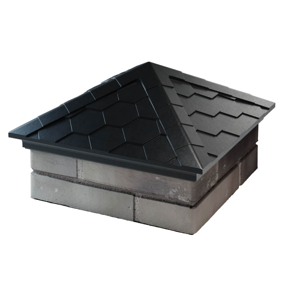 Колпак Zking Эверест Черный на столб 1.5х1.5 кирпича (390х390мм) в Кириши фото