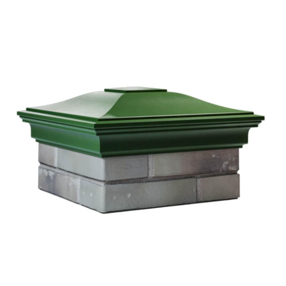 Колпак Zking Монблан Зеленый на столб 1.5х1.5 еврокирпича 0.7НФ (355х355мм) в Кириши фото