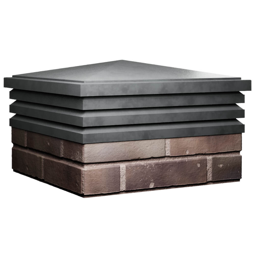 Колпак Zking Бона ХайТек Серый на столб 2х2 кирпича (513х513мм) в Кириши фото