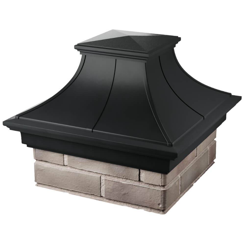 Колпак Zking Монблан Премиум Черный на столб 1.5х1.5 кирпича (385х385мм) в Кириши фото