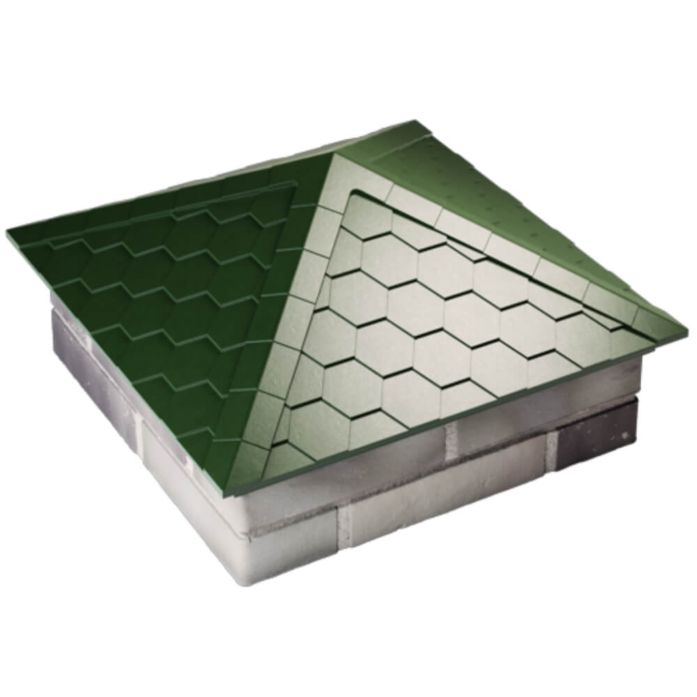Колпак Zking Эверест Зеленый на столб 2х2 кирпича (535х535мм) Кириши фото