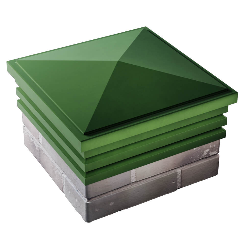 Колпак Zking Бона ХайТек Зеленый на столб 1.5х1.5 кирпича (385х385мм) в Кириши фото