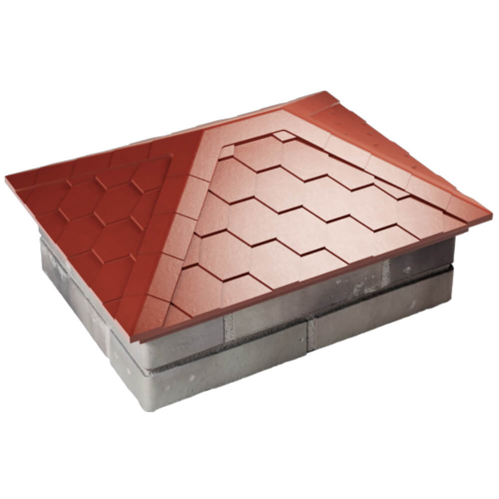 Колпак Zking Эверест Красный на столб 2х1.5 кирпича (520х390мм) Кириши фото