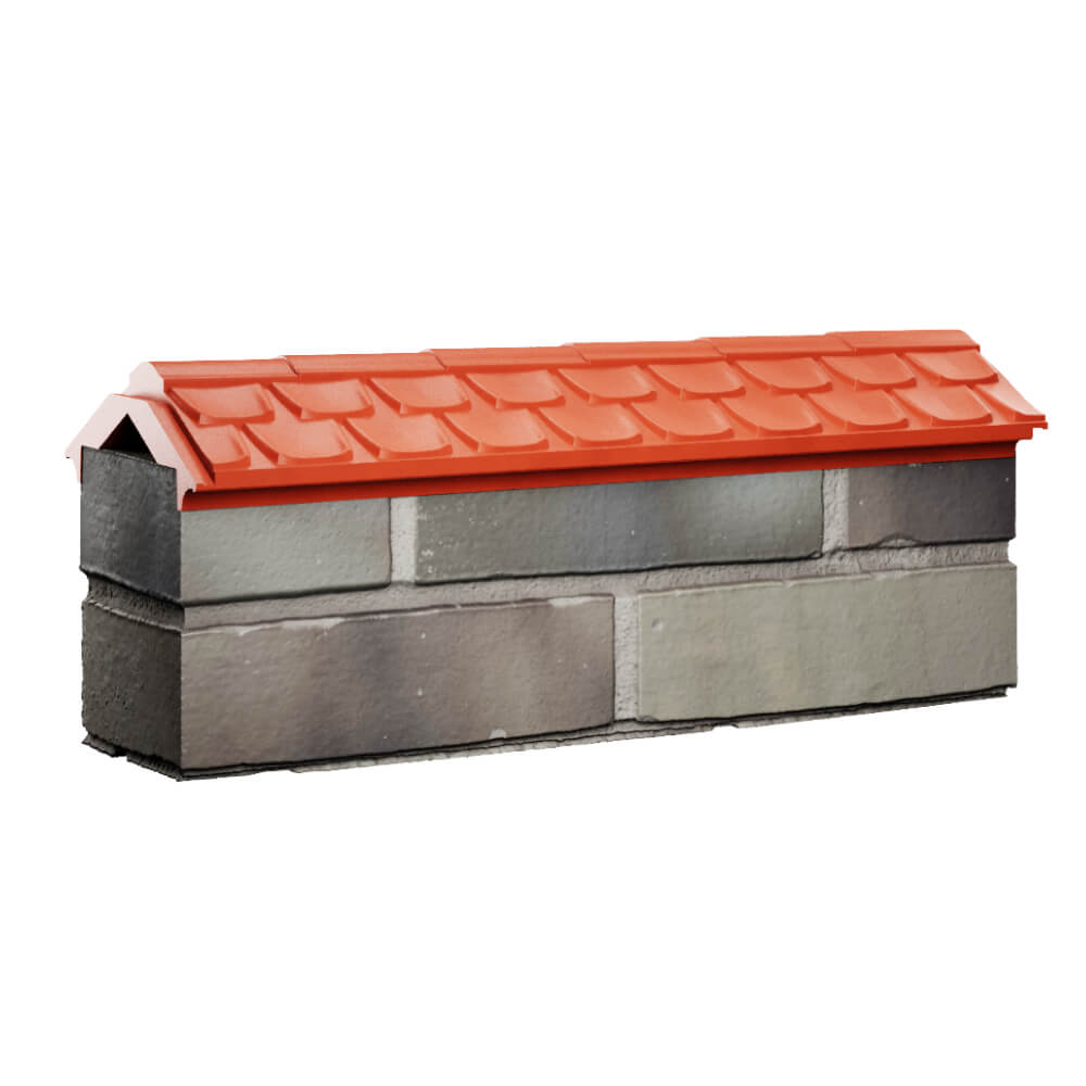 Парапет Zking Эльбрус Красный с посадкой на 0.5 кирпича (130мм) Кириши фото