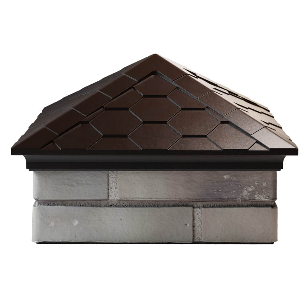 Колпак Zking Эверест Коричневый на столб 1.5х1.5 кирпича (390х390мм) Кириши фото