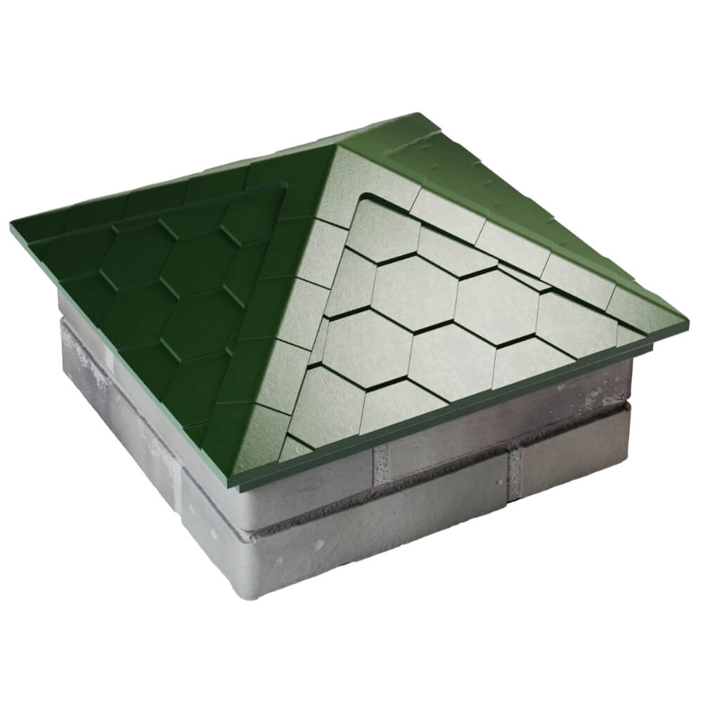 Колпак Zking Эверест Зеленый на столб 1.5х1.5 кирпича (390х390мм) в Кириши фото