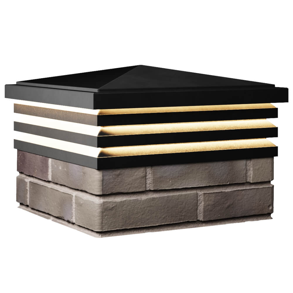 Колпак Zking Бона ХайТек Черный на столб 1.5х1.5 кирпича (385х385мм) с подсветкой в Кириши фото