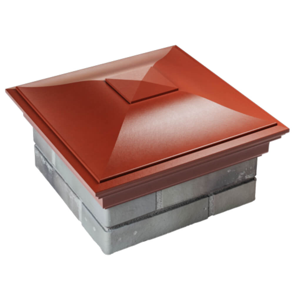 Колпак Zking Монблан Красный на столб 1.5х1.5 кирпича (385х385мм) в Кириши фото