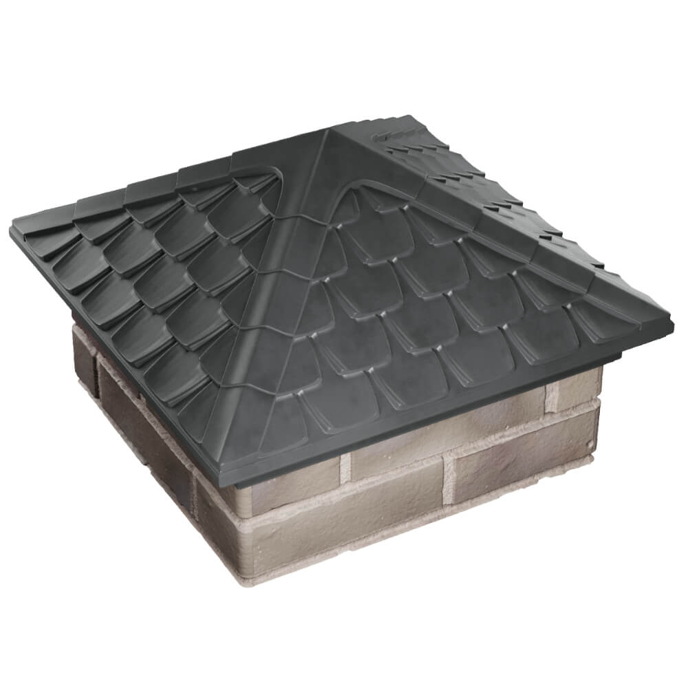 Колпак Zking Эльбрус Серый на столб 1.5х1.5 кирпича (385х385мм) в Кириши фото