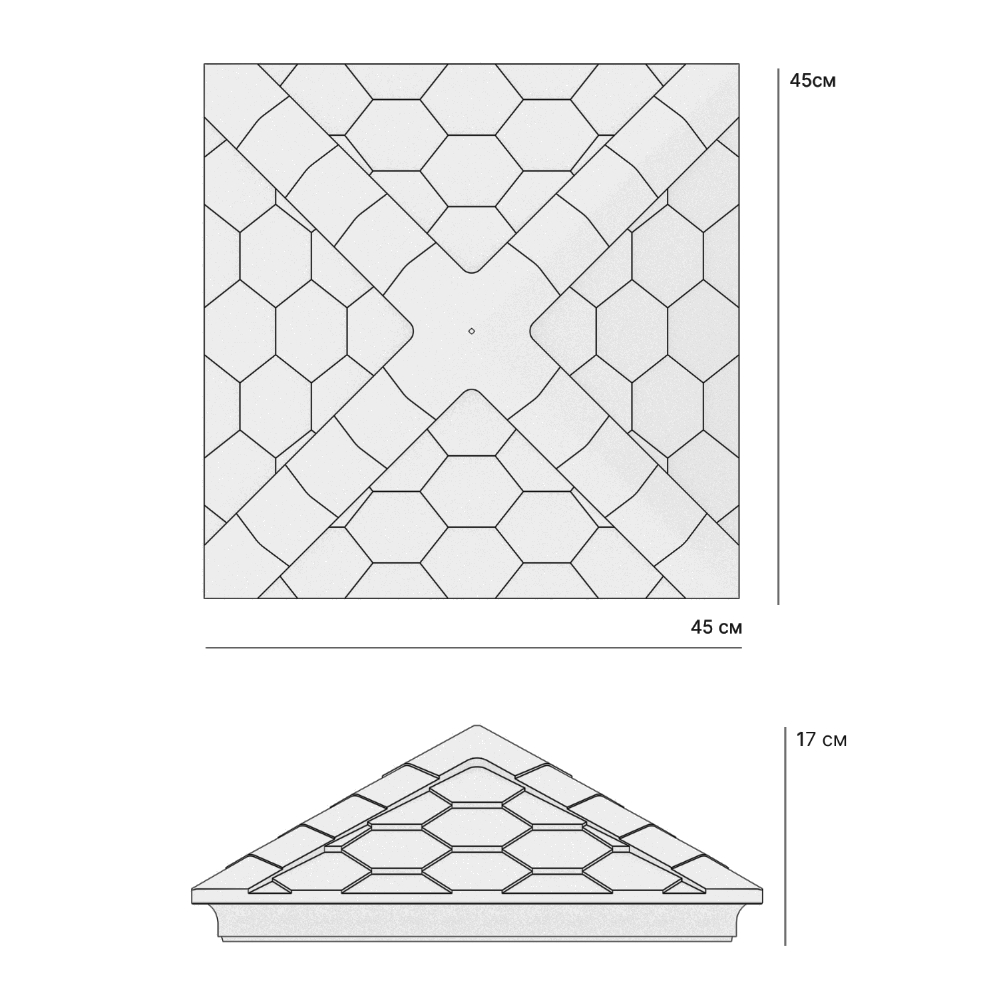 Колпак Zking Эверест Черный на столб 1.5х1.5 кирпича (390х390мм) в Кириши фото