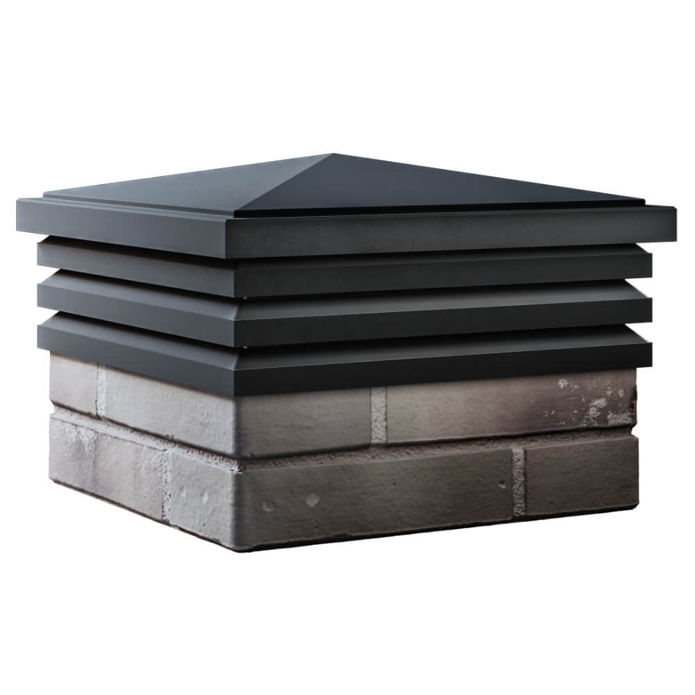 Колпак Zking Бона ХайТек Черный на столб 1.5х1.5 кирпича (385х385мм) в Кириши фото