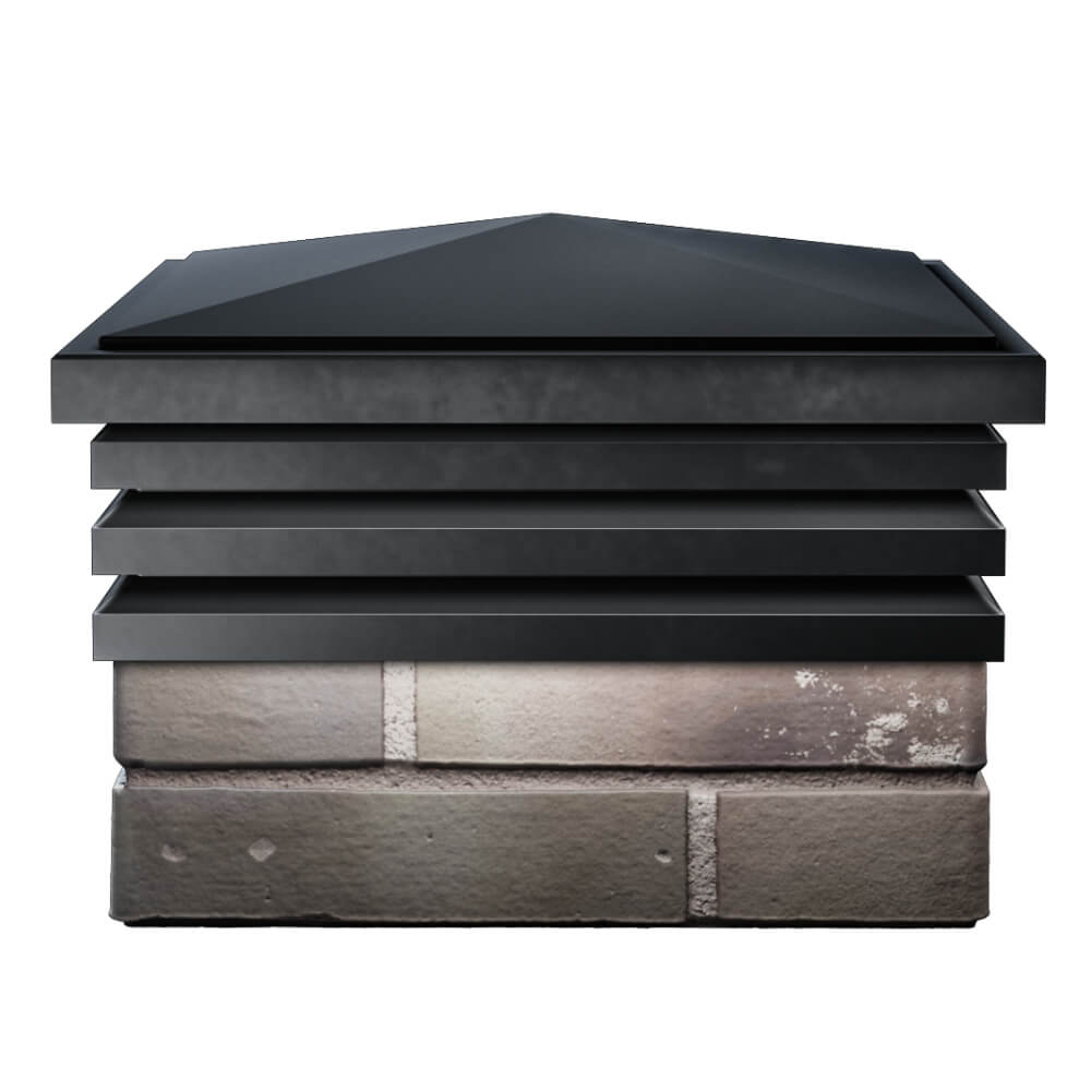 Колпак Zking Бона ХайТек Черный на столб 1.5х1.5 кирпича (385х385мм) Кириши фото