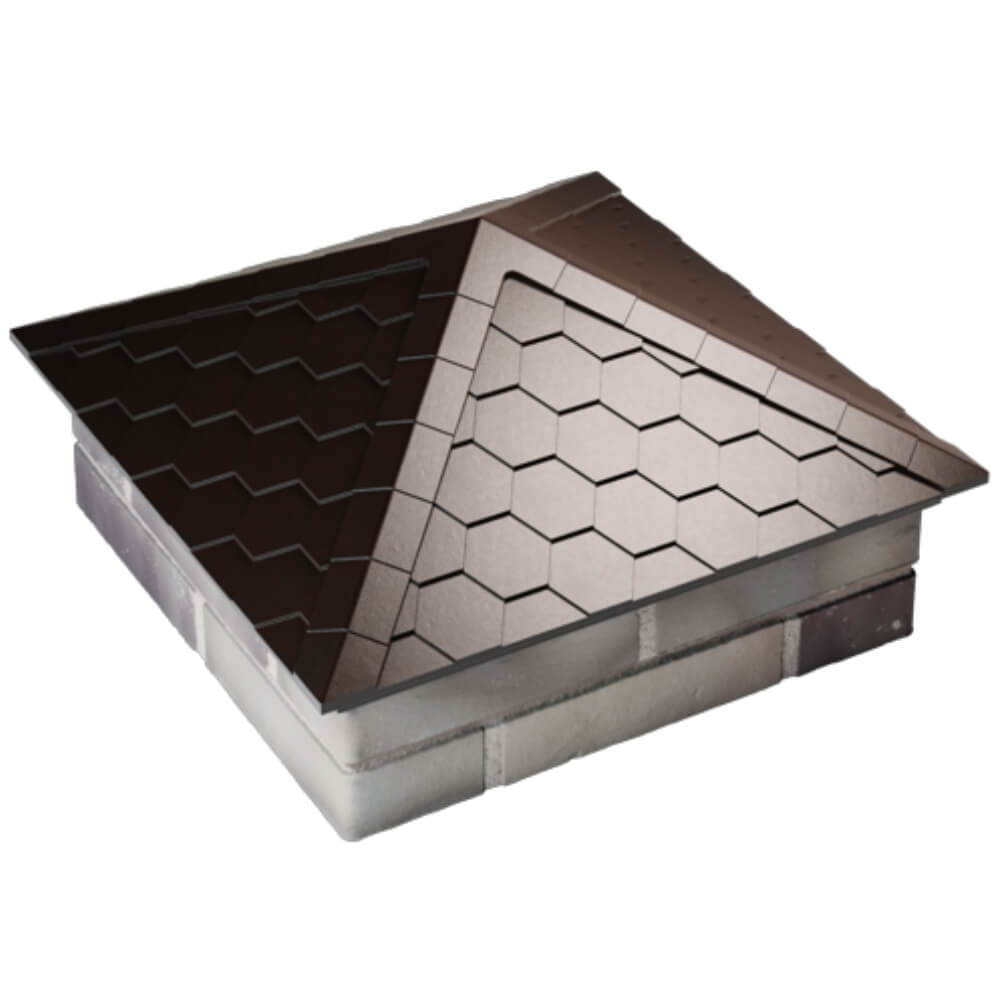 Колпак Zking Эверест Коричневый на столб 2х2 кирпича (535х535мм) Кириши фото
