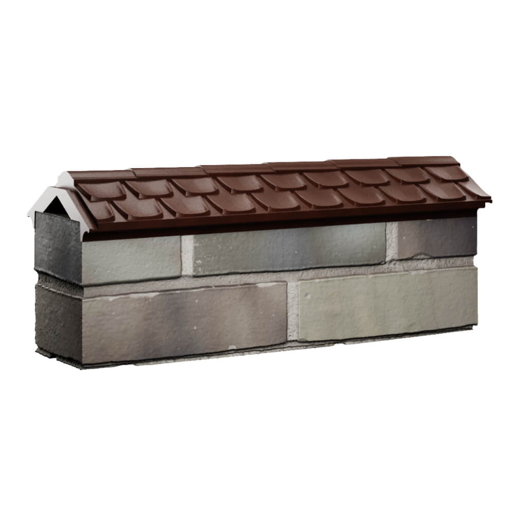 Парапет Zking Эльбрус Коричневый с посадкой на 0.5 кирпича (130мм) Кириши фото