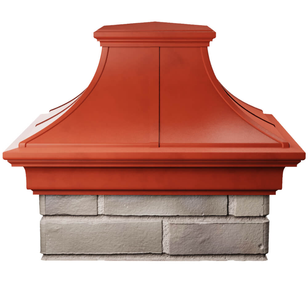 Колпак Zking Монблан Премиум Красный на столб 1.5х1.5 кирпича (385х385мм) Кириши фото
