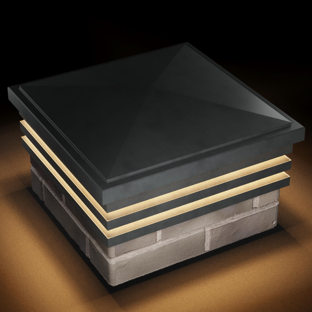 Колпак Zking Бона ХайТек Серый на столб 1.5х1.5 кирпича (385х385мм) с подсветкой в Кириши фото