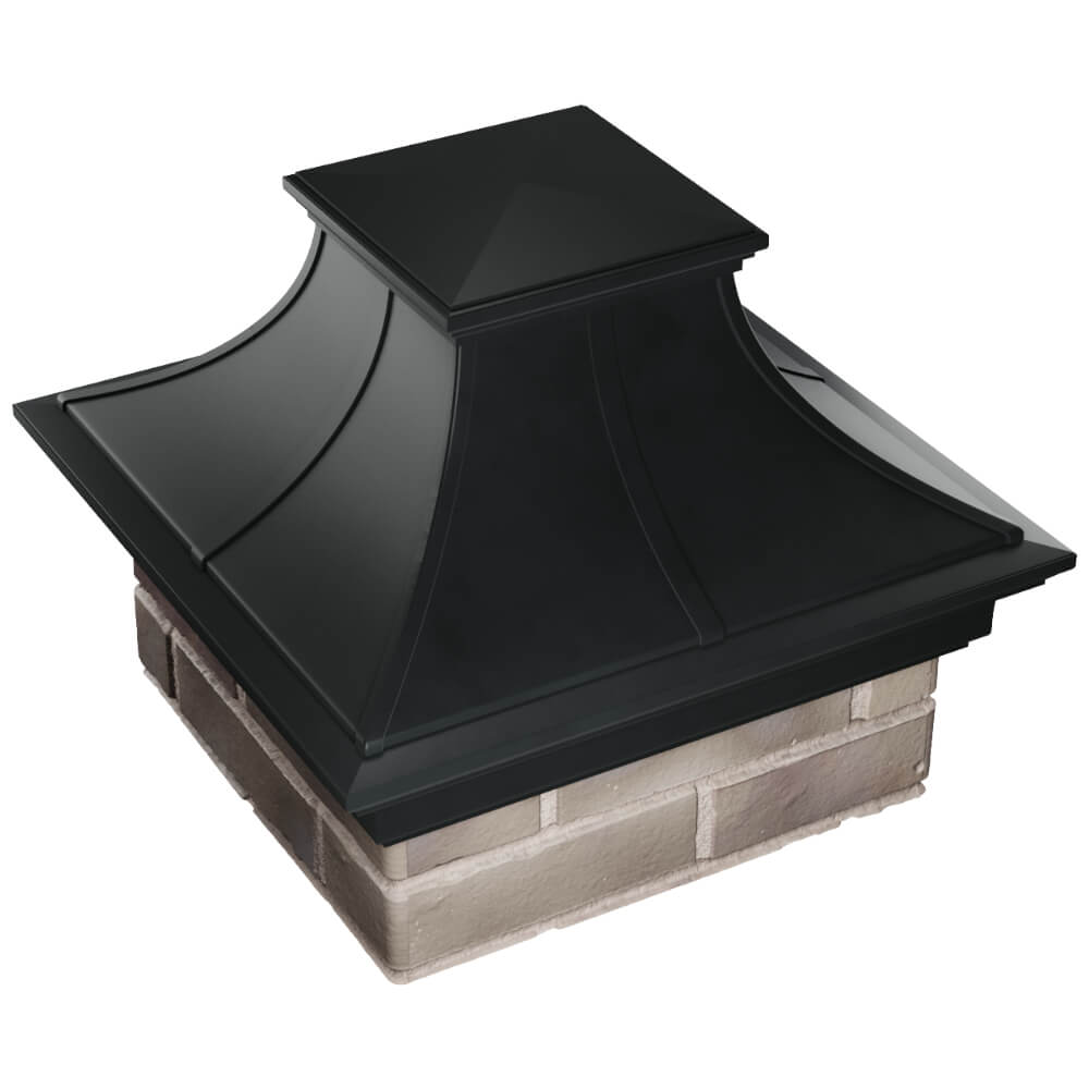 Колпак Zking Монблан Премиум Черный на столб 1.5х1.5 кирпича (385х385мм) в Кириши фото