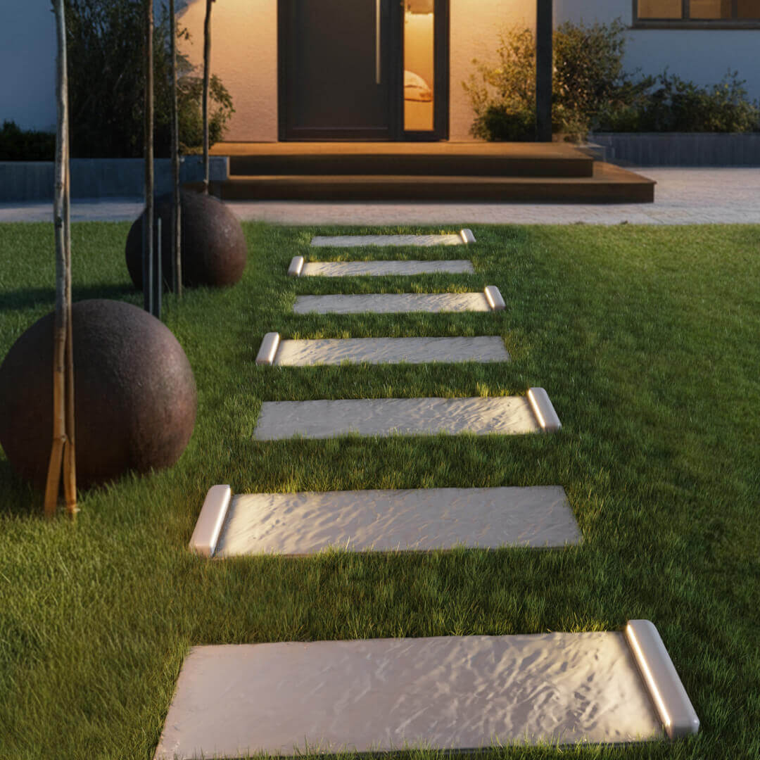 LED Светильник для шаговой плиты STONE Светлая Галька 330х75х98мм в Кириши фото