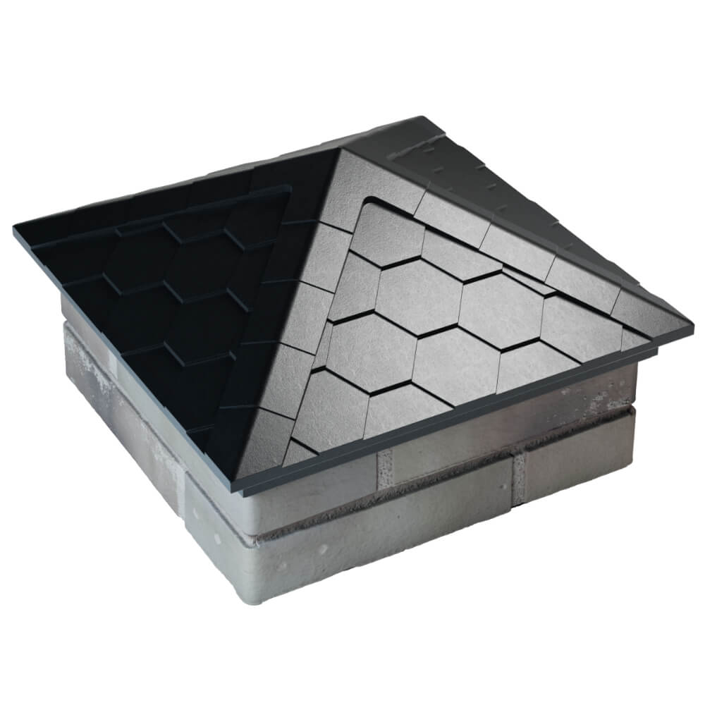 Колпак Zking Эверест Черный на столб 1.5х1.5 кирпича (390х390мм) в Кириши фото