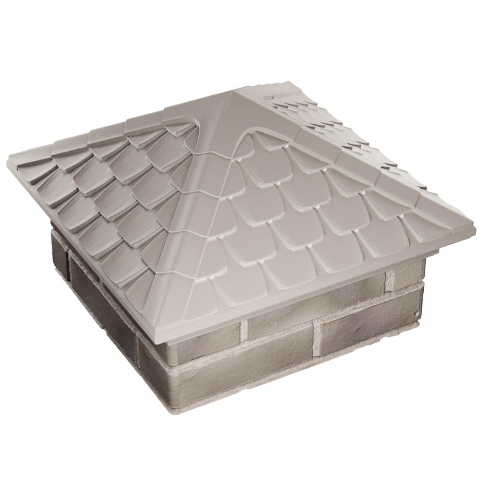 Колпак Zking Эльбрус Бежевый на столб 1.5х1.5 кирпича (385х385мм) в Кириши фото