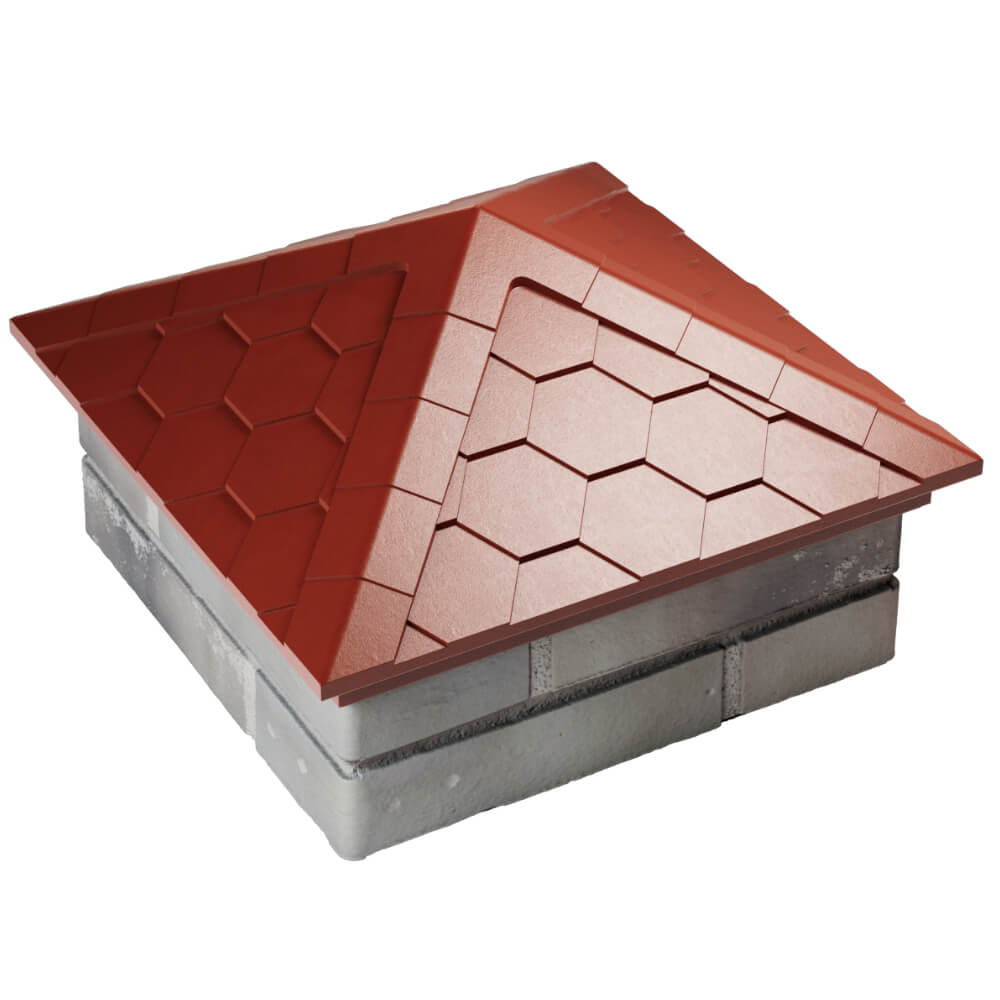 Колпак Zking Эверест Красный на столб 1.5х1.5 кирпича (390х390мм) в Кириши фото