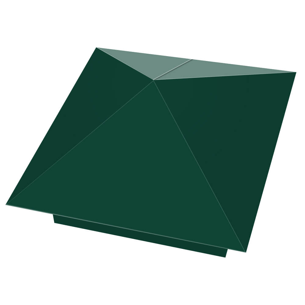 Колпак металлический 390х390мм RAL6005 Зеленый Мох заборный Кириши фото