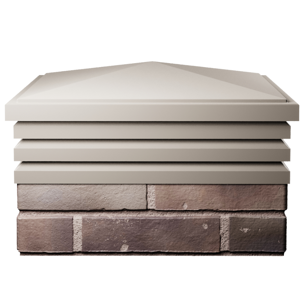 Колпак Zking Бона ХайТек Бежевый на столб 2х2 кирпича (513х513мм) Кириши фото