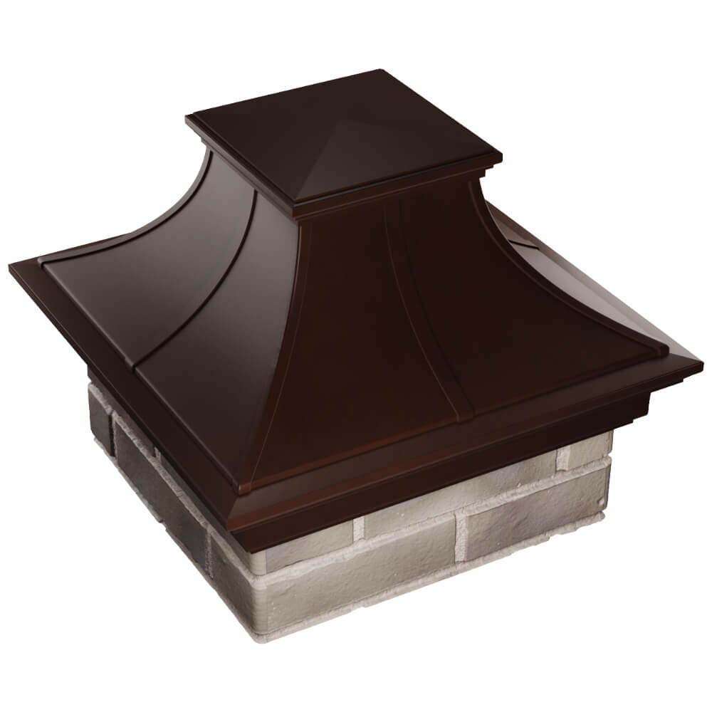 Колпак Zking Монблан Премиум Коричневый на столб 1.5х1.5 кирпича (385х385мм) в Кириши фото