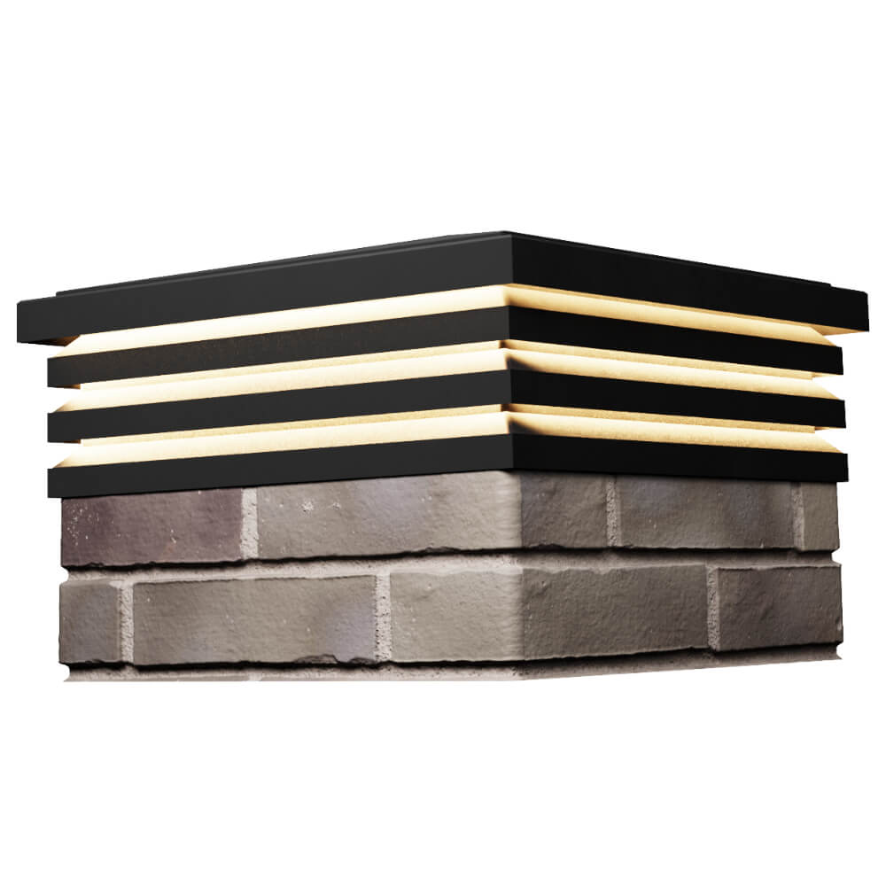 Колпак Zking Бона ХайТек Черный на столб 1.5х1.5 кирпича (385х385мм) с подсветкой в Кириши фото