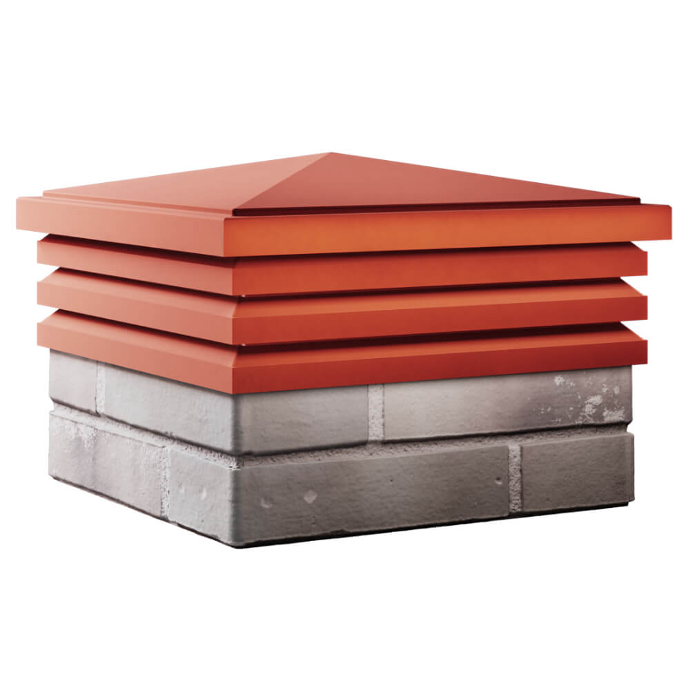 Колпак Zking Бона ХайТек Красный на столб 1.5х1.5 кирпича (385х385мм) в Кириши фото