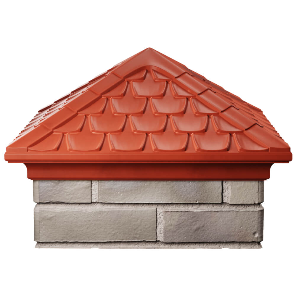 Колпак Zking Эльбрус Красный на столб 1.5х1.5 кирпича (385х385мм) Кириши фото