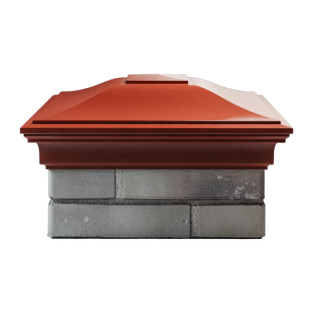 Колпак Zking Монблан Красный на столб 1.5х1.5 еврокирпича 0.7НФ (355х355мм) Кириши фото