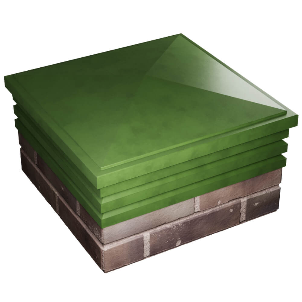 Колпак Zking Бона ХайТек Зеленый на столб 2х2 кирпича (513х513мм) в Кириши фото