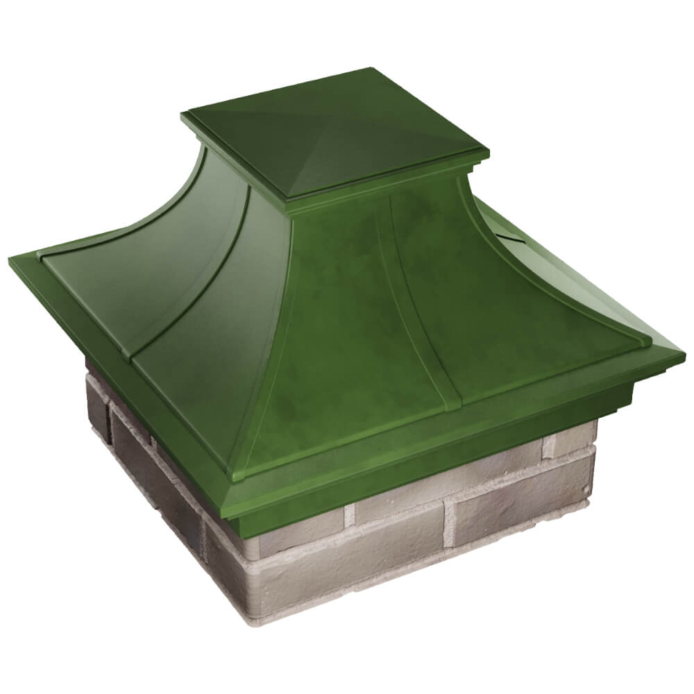 Колпак Zking Монблан Премиум Зеленый на столб 1.5х1.5 кирпича (385х385мм) в Кириши фото