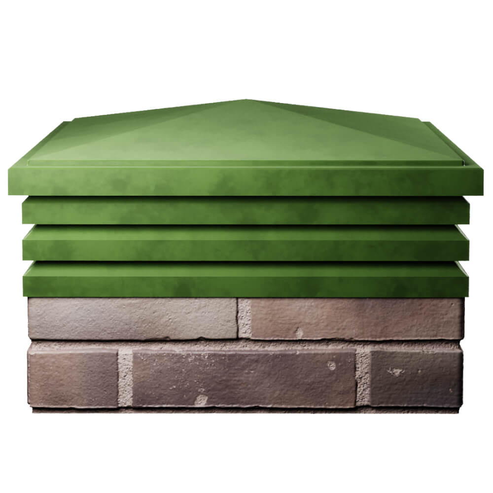 Колпак Zking Бона ХайТек Зеленый на столб 2х2 кирпича (513х513мм) Кириши фото