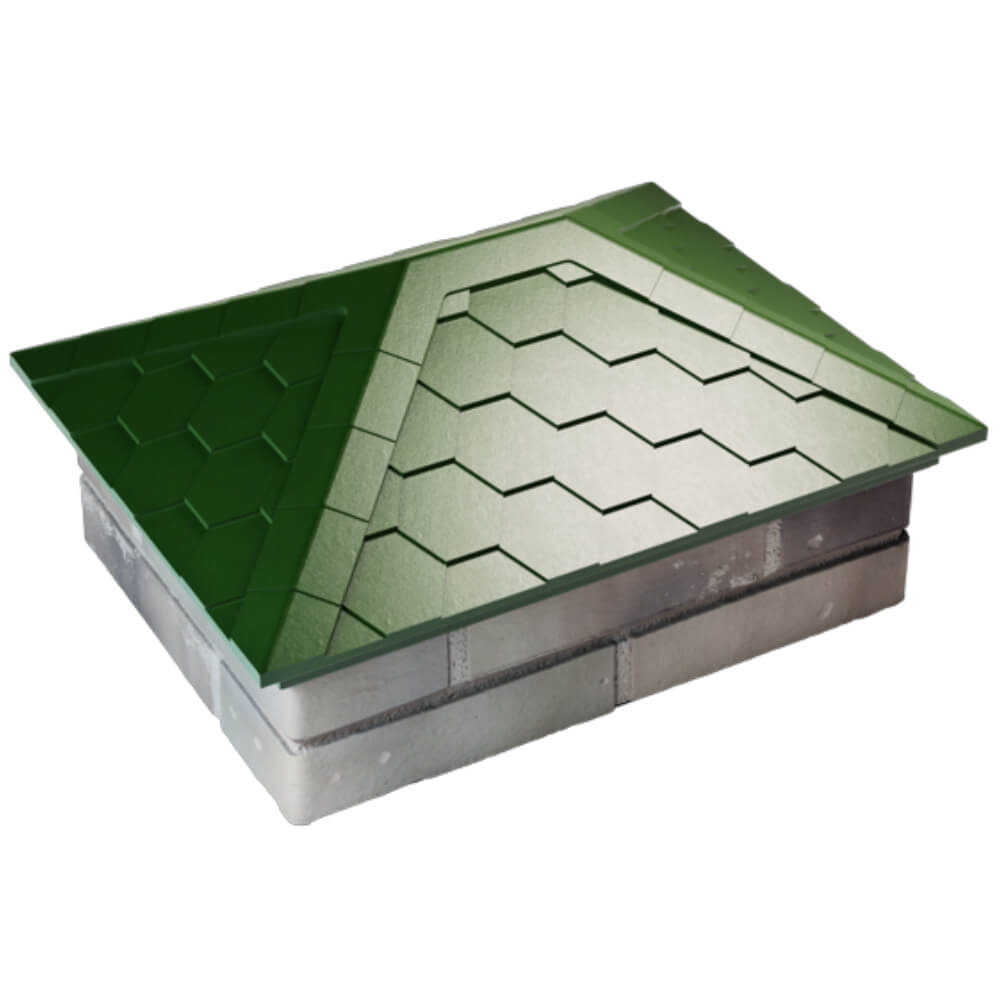 Колпак Zking Эверест Зеленый на столб 2х1.5 кирпича (520х390мм) Кириши фото