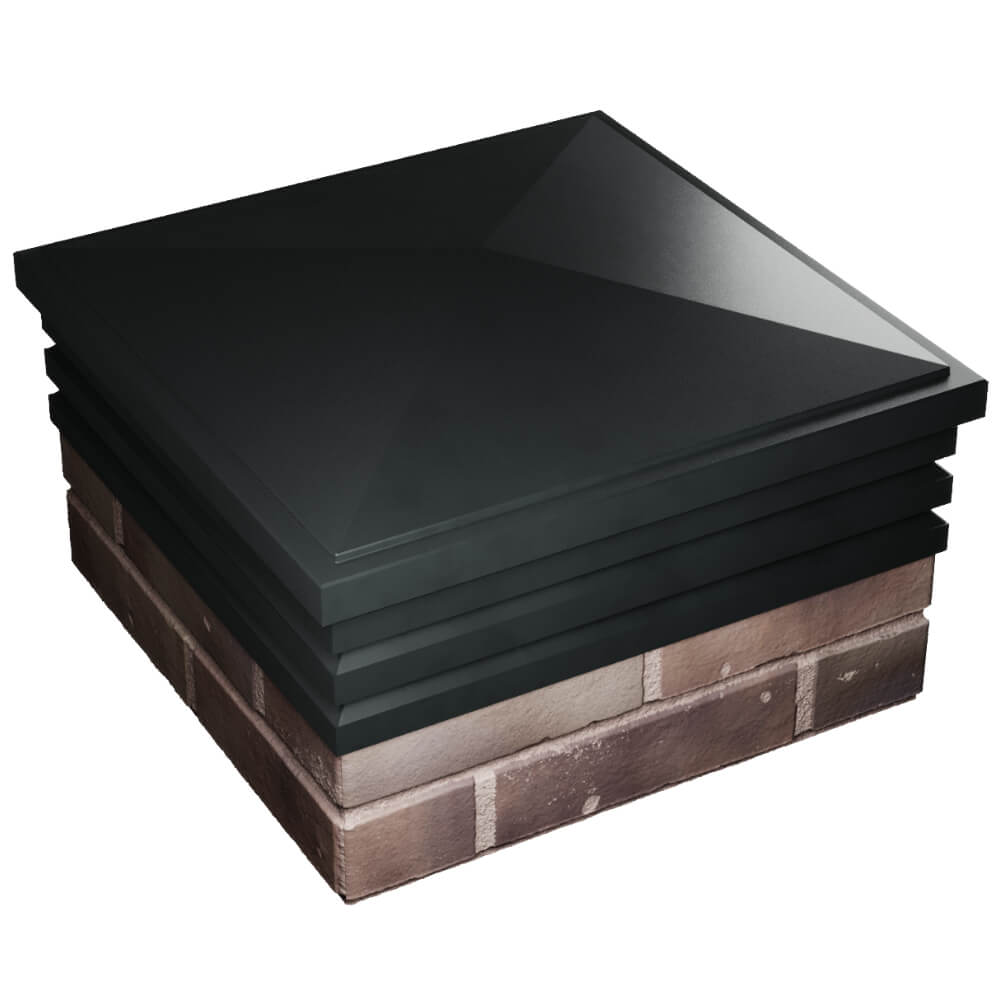 Колпак Zking Бона ХайТек Черный на столб 2х2 кирпича (513х513мм) в Кириши фото