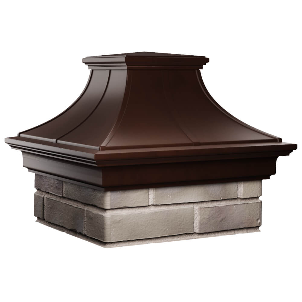 Колпак Zking Монблан Премиум Коричневый на столб 1.5х1.5 кирпича (385х385мм) в Кириши фото