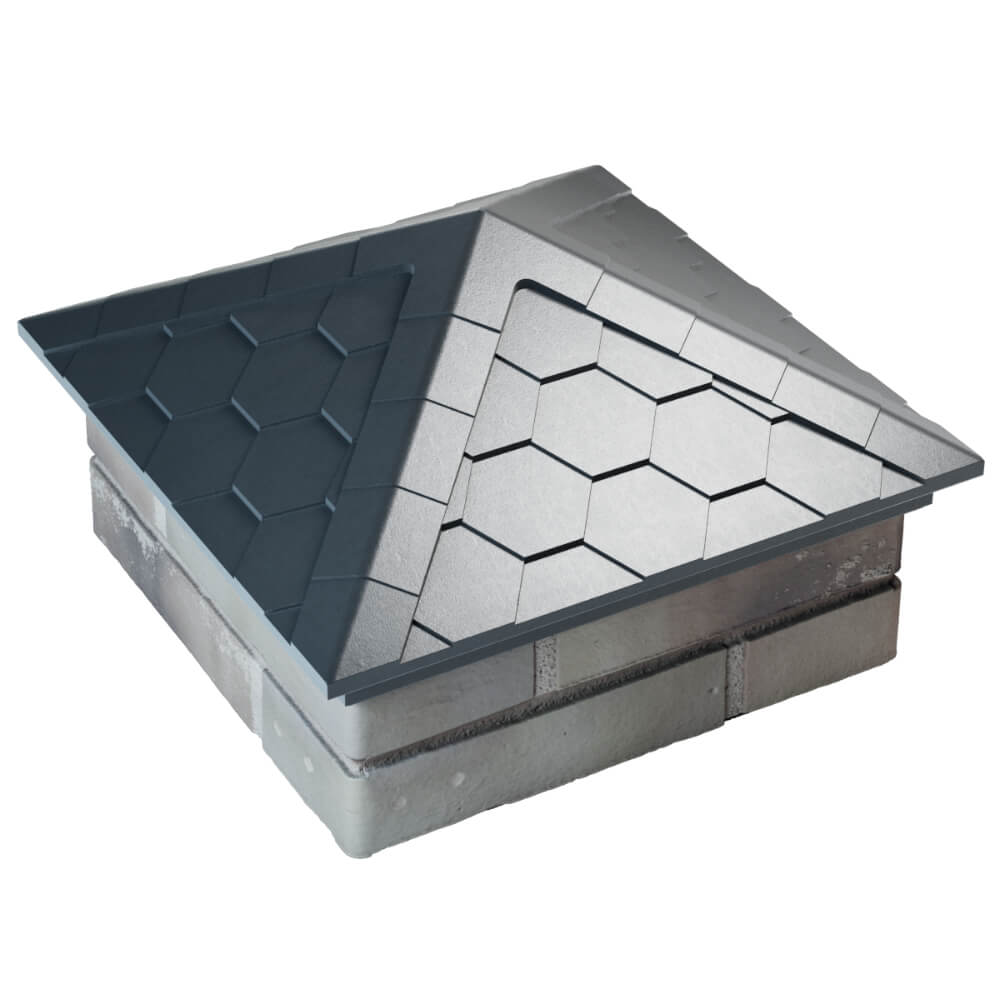 Колпак Zking Эверест Серый на столб 1.5х1.5 кирпича (390х390мм) в Кириши фото