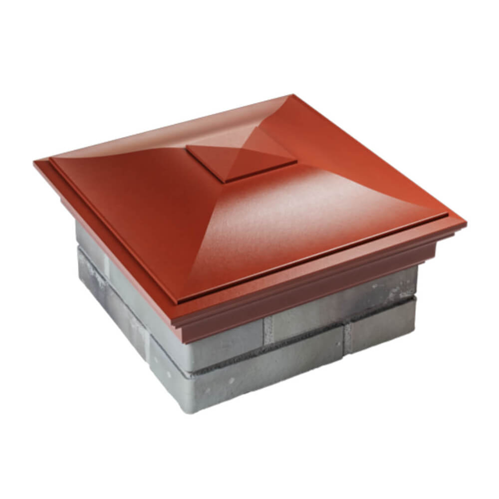 Колпак Zking Монблан Красный на столб 1.5х1.5 еврокирпича 0.7НФ (355х355мм) в Кириши фото