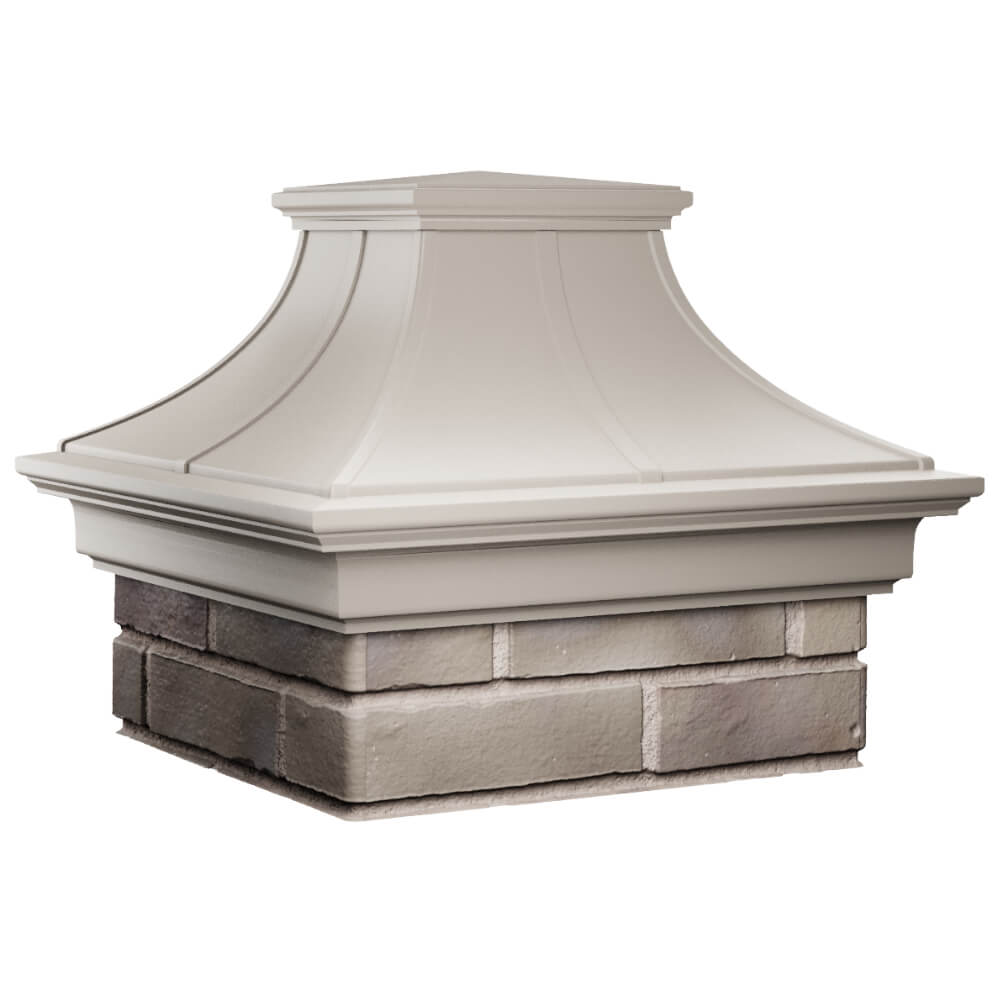 Колпак Zking Монблан Премиум Бежевый на столб 1.5х1.5 кирпича (385х385мм) в Кириши фото