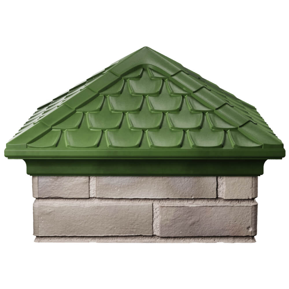 Колпак Zking Эльбрус Зеленый на столб 1.5х1.5 кирпича (385х385мм) Кириши фото