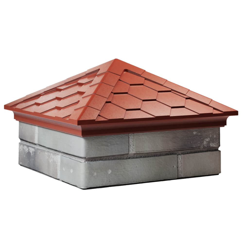 Колпак Zking Эверест Красный на столб 1.5х1.5 кирпича (390х390мм) в Кириши фото