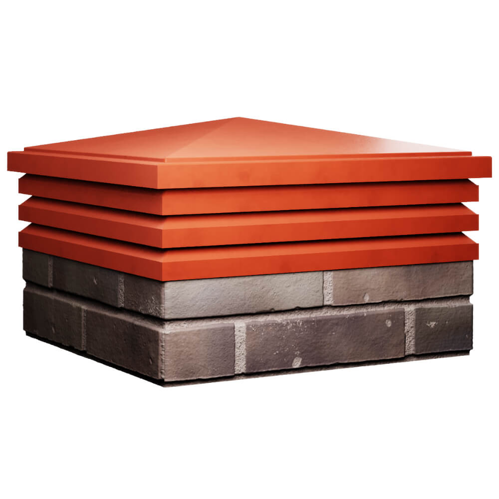 Колпак Zking Бона ХайТек Красный на столб 2х2 кирпича (513х513мм) в Кириши фото