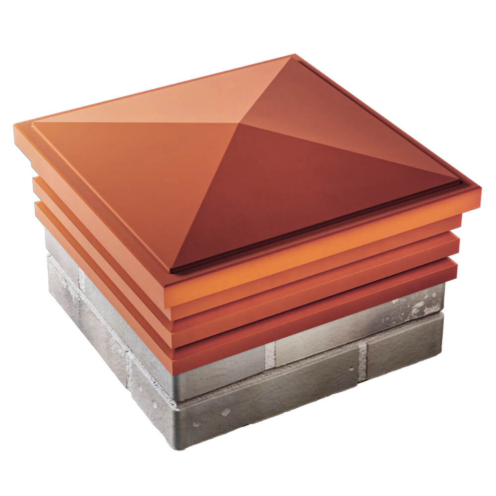 Колпак Zking Бона ХайТек Красный на столб 1.5х1.5 кирпича (385х385мм) в Кириши фото