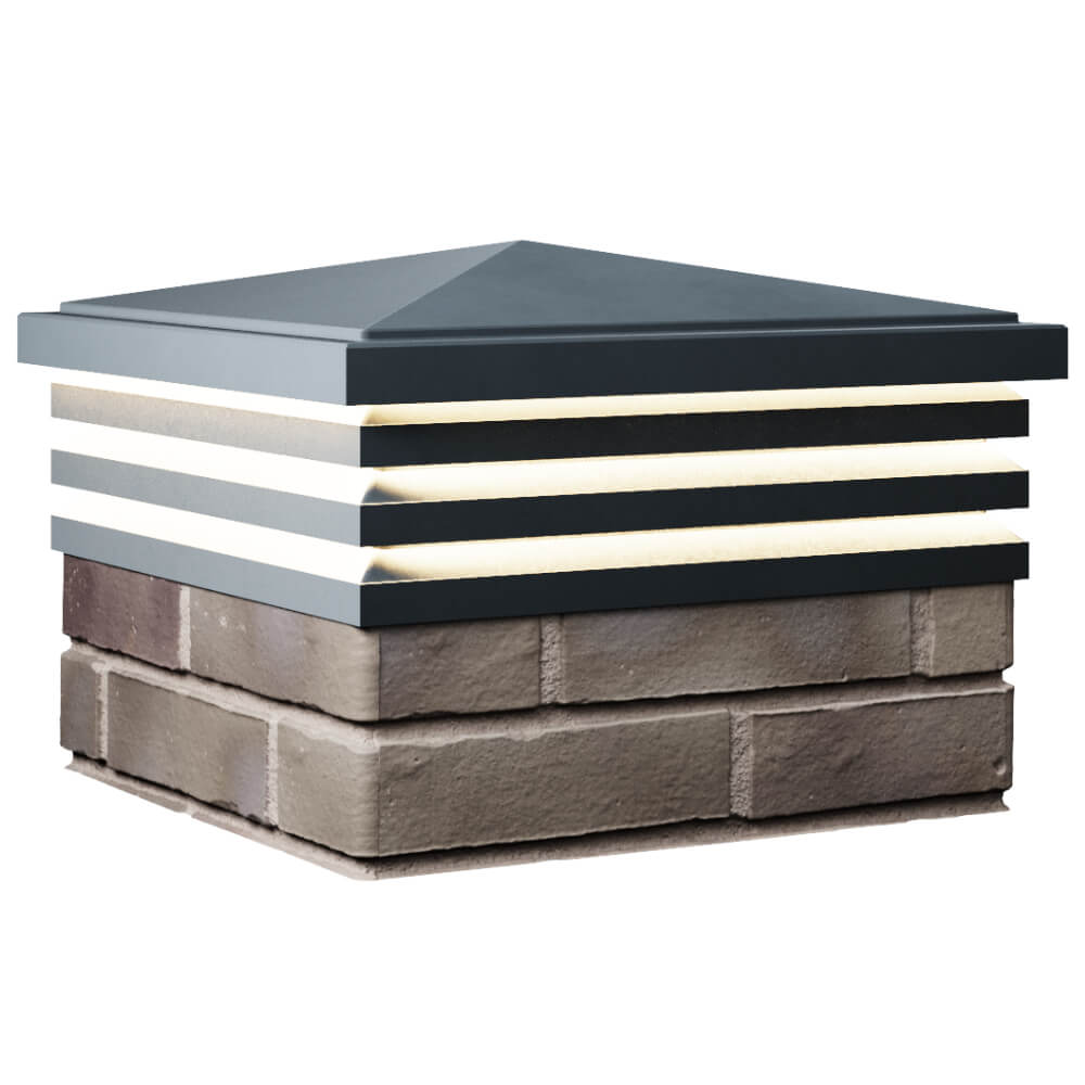 Колпак Zking Бона ХайТек Серый на столб 1.5х1.5 кирпича (385х385мм) с подсветкой в Кириши фото